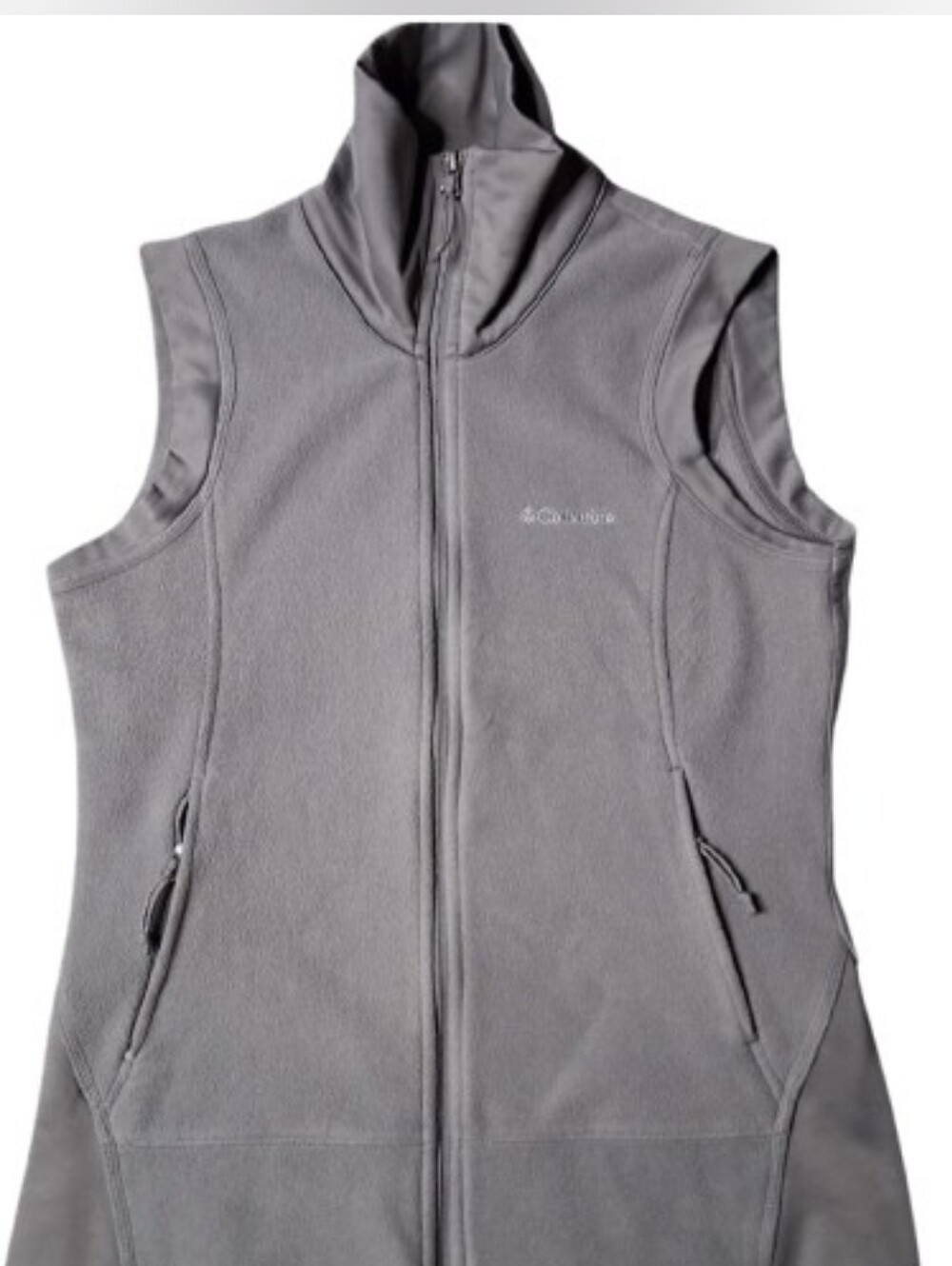 Columbia Full Zip Vest Womens M Gray Fleece Outdoor Gorpcore